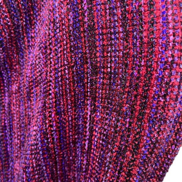 Womens Sweater One size Purple Wrap Shawl Chenille Open Font Casual - Picture 4 of 10